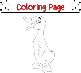 Cute Duck coloring book page