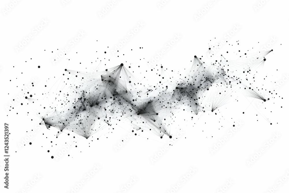 Poster abstract background with polygonal lines and dots connecting