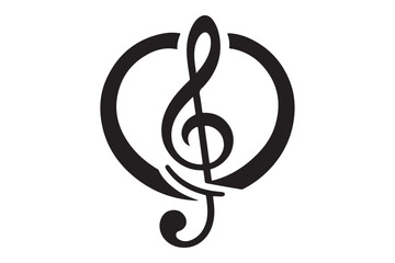 Heart music note logo