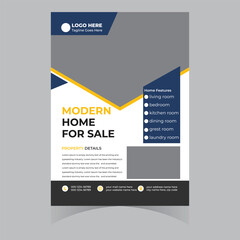 Home for sale buy rent flyer poster brochure banner template design elegant professional 