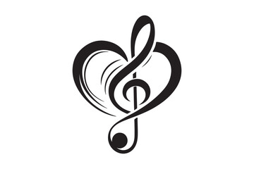 Heart music note logo