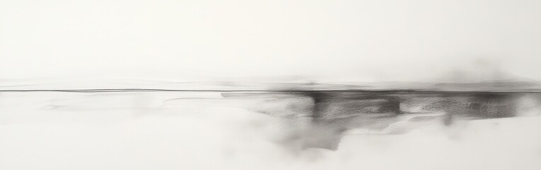Muted gray landscape with soft pencil strokes showcasing subtle horizon line