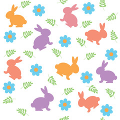 Draw a seamless pattern with cute Easter bunnies Wallpaper printable paper