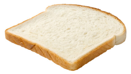 White Bread Slice Isolated on Transparent Background &ndash; Single Soft Loaf Piece for Bakery, Toast, and Food Design