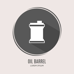 Symbol oil barrel logo. Illustration of oil barrel in flat. Stock vector.