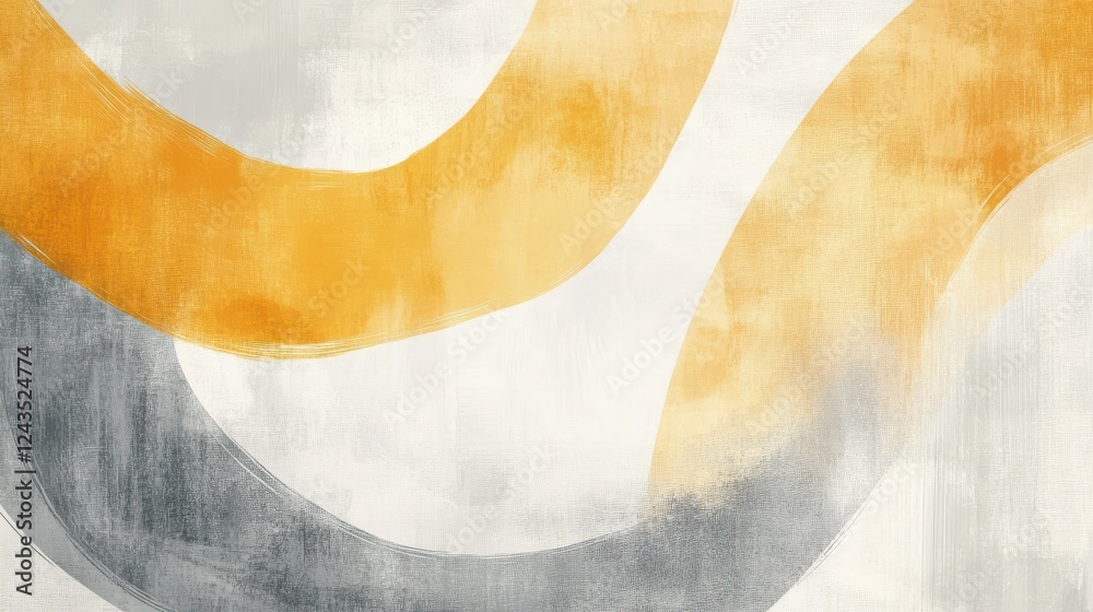 Poster Soft pencil strokes reveal abstract colors in a harmonious composition with faint gradients and gentle curves