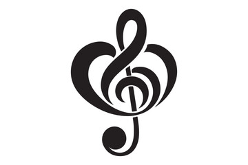 Heart music note logo