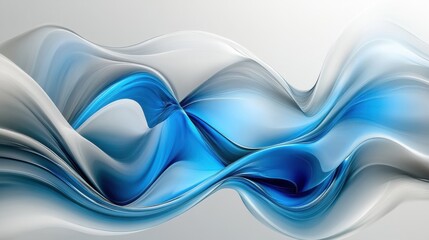 Softly blended pastel gray and blue strokes create a serene abstract design evoking calm and tranquility in a modern art style