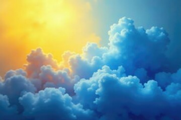 Fototapeta premium Gradient background with swirling clouds of blue mist, blue, yellow