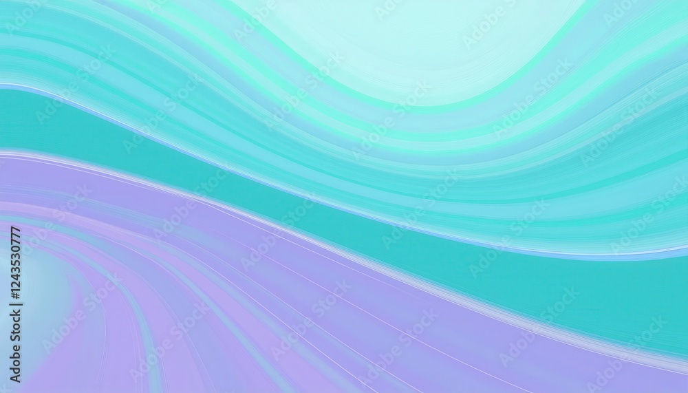 Poster gentle pastel wave with gradient blend in teal and lavender for modern abstract background or calmin