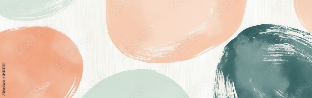 Poster Minimalist pencil strokes create soft, calming patterns with pastel colors on a simple background
