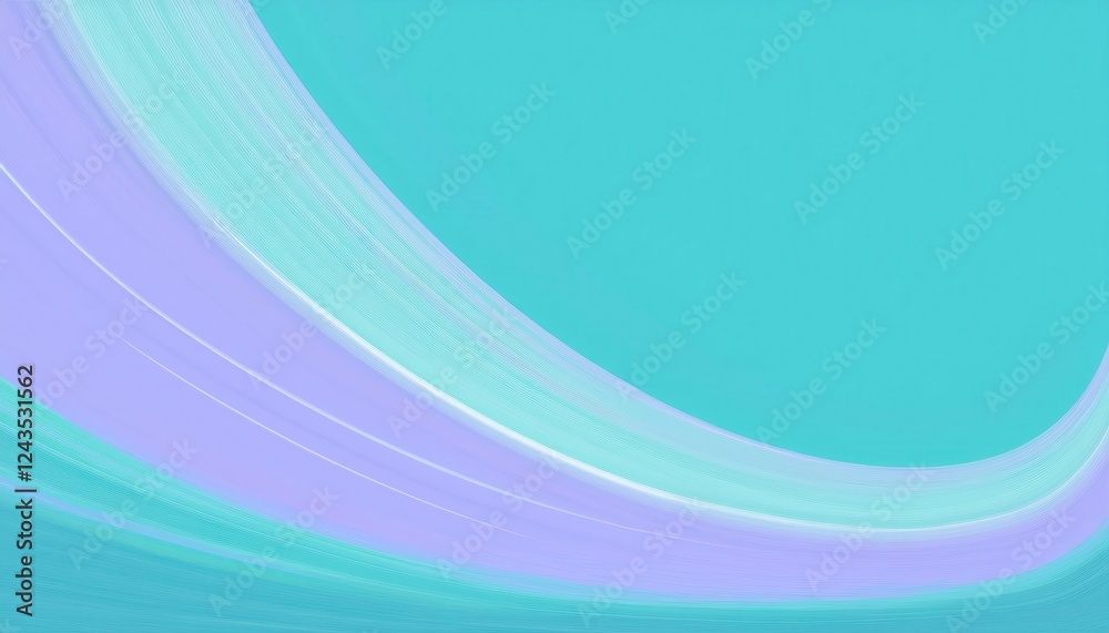 Poster gentle pastel wave with gradient blend in teal and lavender for modern abstract background or calmin
