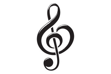 Fototapeta premium Heart music note logo