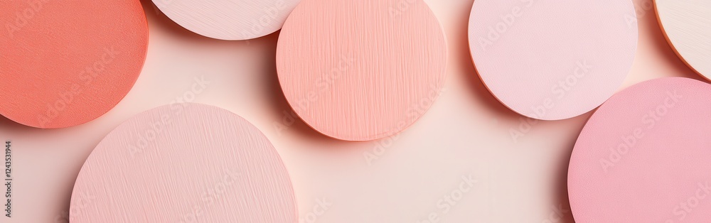 Fototapete minimalist composition of various pastel circles arranged on a soft background showcasing subtle tex