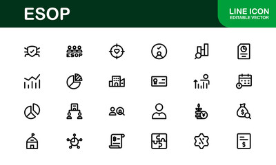 Professional ESOP Icons - Scalable and Versatile Graphics for Equity Plans and Corporate Presentations