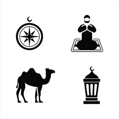 vector illustration of a camel with a sign