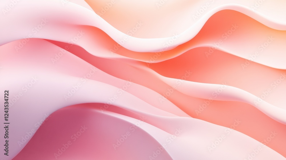 Aufkleber Wavy gradient background creating a soft and serene visual atmosphere ideal for minimalistic design