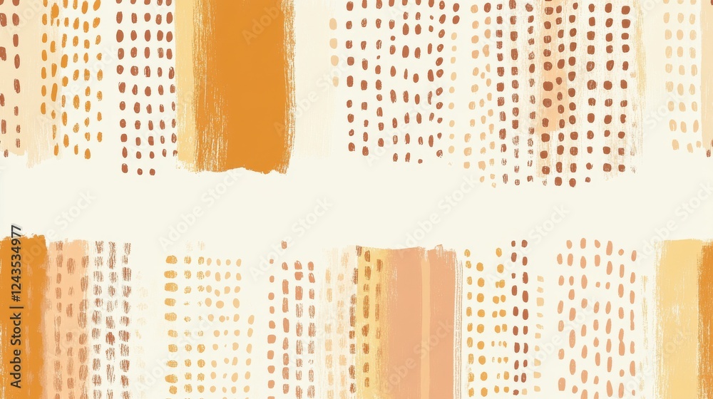 Poster minimalist dotted pencil strokes design featuring warm earth tones and soft textures in an artistic 