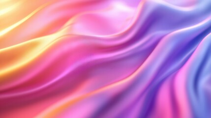 Obraz premium A vibrant, flowing fabric with a gradient of pink, purple, and orange hues, creating a soft and dreamy visual effect.
