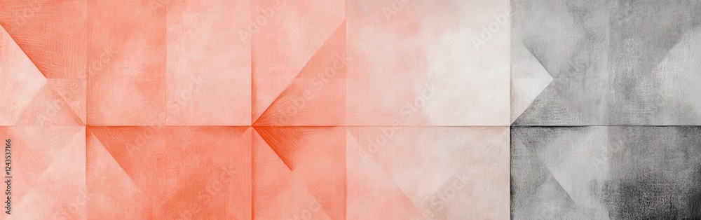 Fototapete Elegant pencil strokes create a soft visual contrast with warm and cool tones in a textured composition