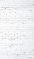 Fototapeta premium White old shabby brick wall wide panoramic texture. Light gray rough whitewashed brickwork panorama. Abstract rustic vintage background, flat design. with white shades