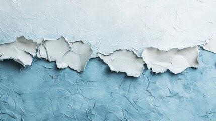 Obraz premium Elegant backdrop with soft torn paper and delicate pencil strokes blending calming blue tones