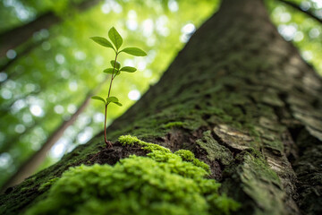 
The concept of growth, the image representing growth, a small sprouting seed overcomes any obstacles.