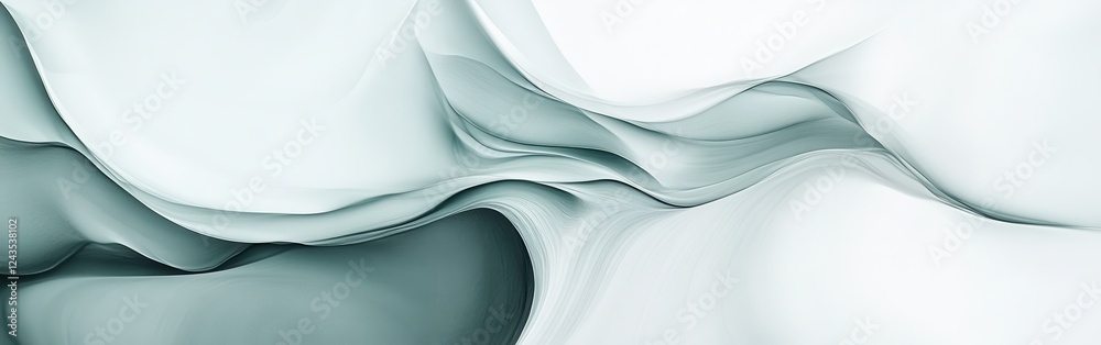 Aufkleber Intricate abstract white composition with faint layered textures and soft curves reflecting subtle elegance and tranquility