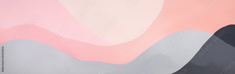 Poster Soft gradient transitions create a calming abstract artwork with smooth curves in pastel colors