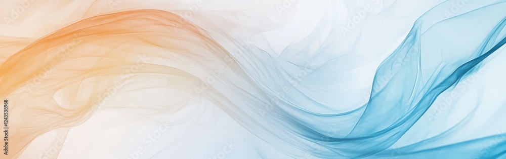 Aufkleber abstract composition of flowing pencil strokes blending warm and cool colors in a serene arrangement