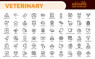 Veterinary Icon Set. A compassionate collection of icons designed for veterinary clinics and pet care services.