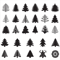 Obraz premium set of Christmas tree silhouette 