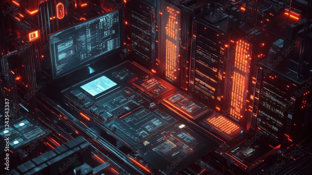 Leinwandbilder modern financial data visualization in a sleek digital environment featuring advanced technology and