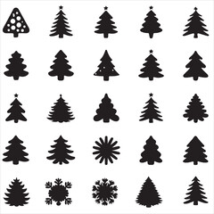 Obraz premium set of Christmas tree silhouette 
