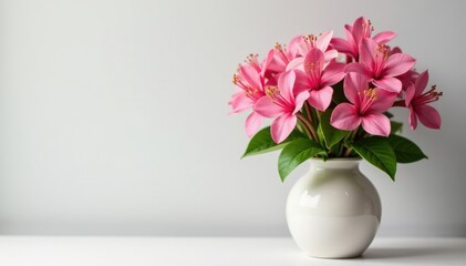 Naklejka premium Fresh Aesculus carnea Briotii flowers in vase, vase, plant, pink