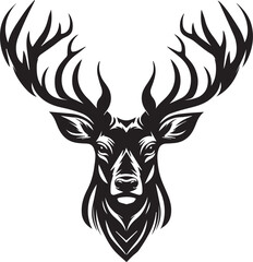 Deer head silhouette vector artwork