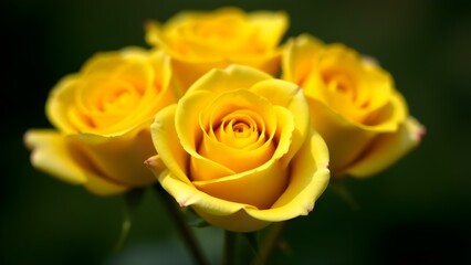 Fototapeta premium Bouquet of yellow roses on a dark background