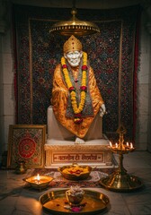 Fototapeta premium Sai Baba Indian God background 