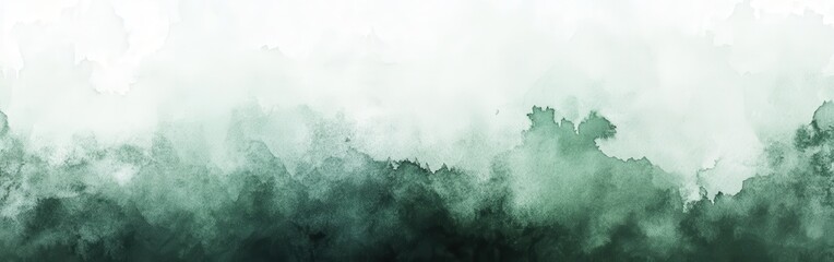 Moody watercolor gradient transitioning from light to dark green tones with textured wash creating a serene atmosphere