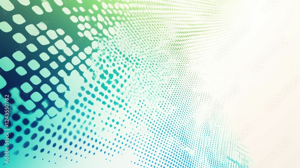 Poster futuristic gradient design featuring halftone patterns and neon colors for modern visual projects