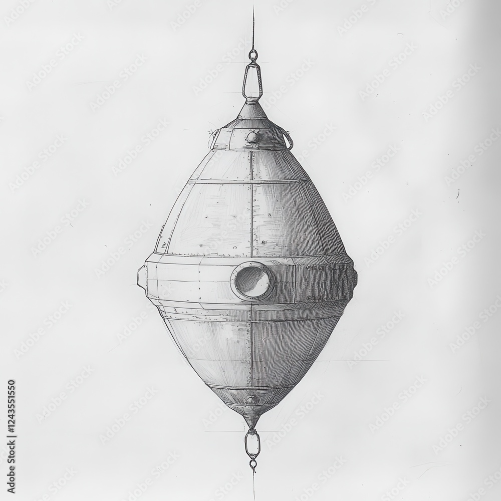 Poster floating space buoy serves as a crucial navigation aid in the vastness of outer space, ensuring safe
