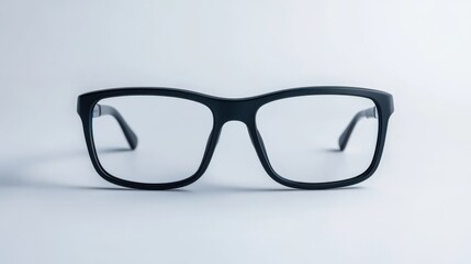 Clear Glasses on a Minimalist Background with a Soft Focus for Vision Correction or Fashion Accessories