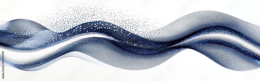 Aufkleber dynamic halftone design showcasing midnight tones with flowing patterns and waves across the canvas