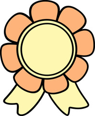 Award ribbon with golden details