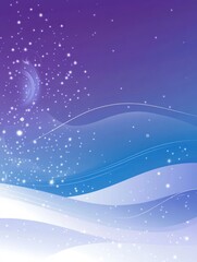 Abstract Winter Night Sky With Falling Stars