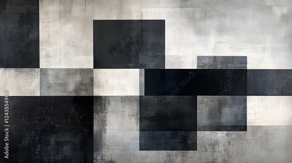 Wall mural minimalist geometric abstract composition featuring contrasting monochrome shapes patterns and textu