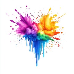 Fototapeta premium Colorful Explosion of Paint in Vivid Hues Creating an Artistic and Energetic Abstract Background