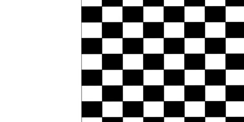 Fototapeta premium Black and white checkered pattern background vector presentation design. Chess design or race flag, black and white fabric cloth is waving. Wavy monochrome background. square checker tablecloth.