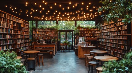 Fototapeta premium Enchanting Bookstore: A Haven of Literature and Tranquility