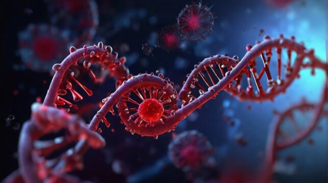 DNA code and virus  - Powered by Adobe